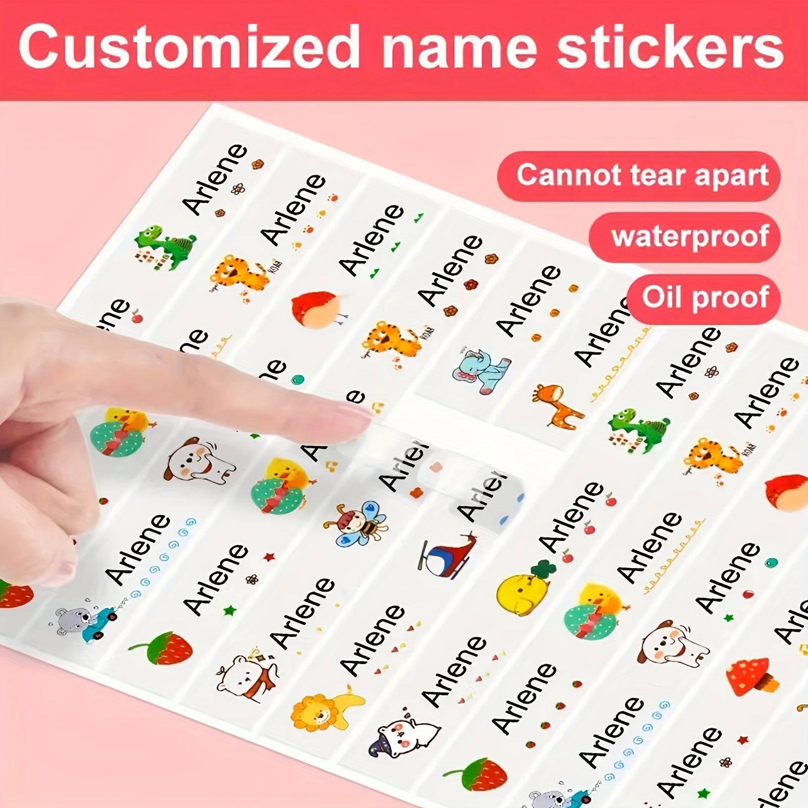 Personalized Waterproof Name Sticker for Kids School