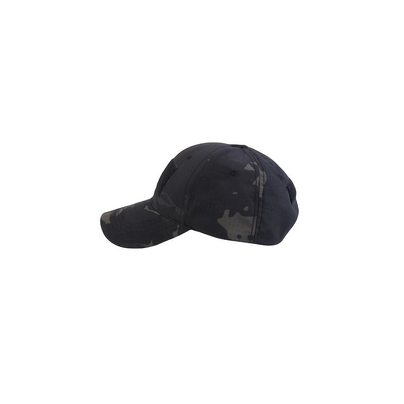 Adjustable Camo Print Baseball Cap Hook-and-Loop Closure
