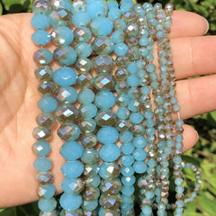 AAA Lake Jade Austria Crystal Glass Wheel Loose Spacer Beads