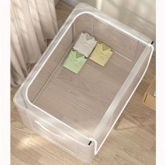 Zippered Folding Clothes Storage Box with Handles & Support Rack