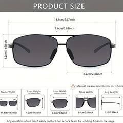 Men's Vintage Square Frame Polarized Sunglasses for Outdoor Cycling