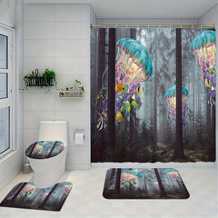 Dark Grey Forest Jellyfish Bathroom Set