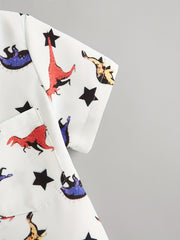 Boys Dino Print 2pc Set Shirt & Shorts
