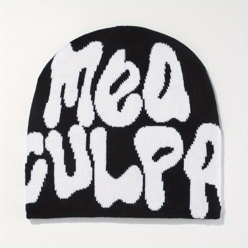 Letter Jacquard Cold Hat Woolen Hat Autumn Winter Warm Ear Protection