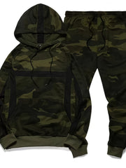 Men's Camouflage 2 Piece Set Sports Hoodie & Jogger Sweatpants