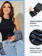 Women Sexy Racer Back Sleeveless Yoga Bodysuit Solid Seamless Tank Top Jumpsuit