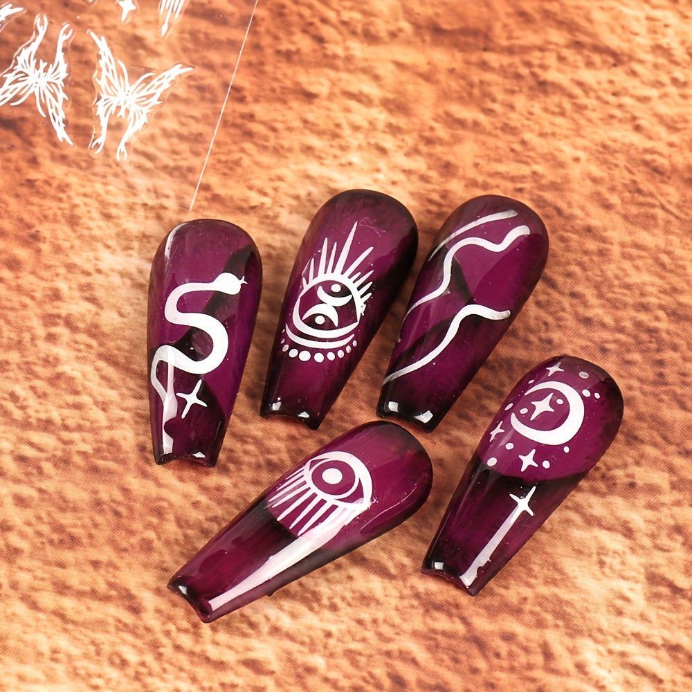 Evil Eye Nail Art Stickers Decals 3D Self Adhesive Witch Nail Decals