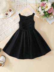 Girls Crisscross Back Vacation Dress