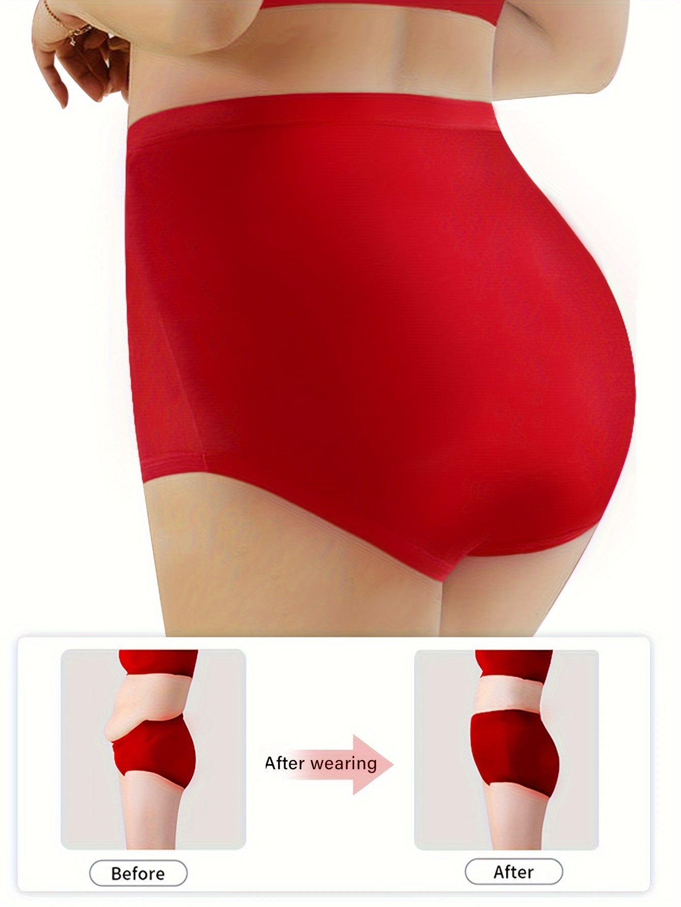 Women's Plus Size High Waisted Elastic Everyday Panties Set