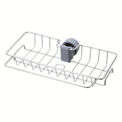 Kitchen Stainless Steel Faucet Rack with Hanging Basket