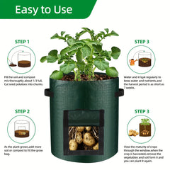 3pcs Potato Grow Bags PE Planting Growing Bag With Flap And Handles