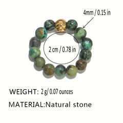 Natural Bead Ring 18k Plated Waterish Stacking Jewelry