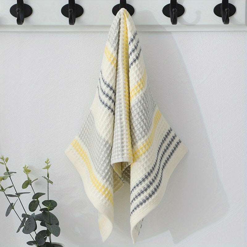 3 Pack Cotton Waffle Weave Hand Towels Absorbent Quick Dry Plush Hand Towel