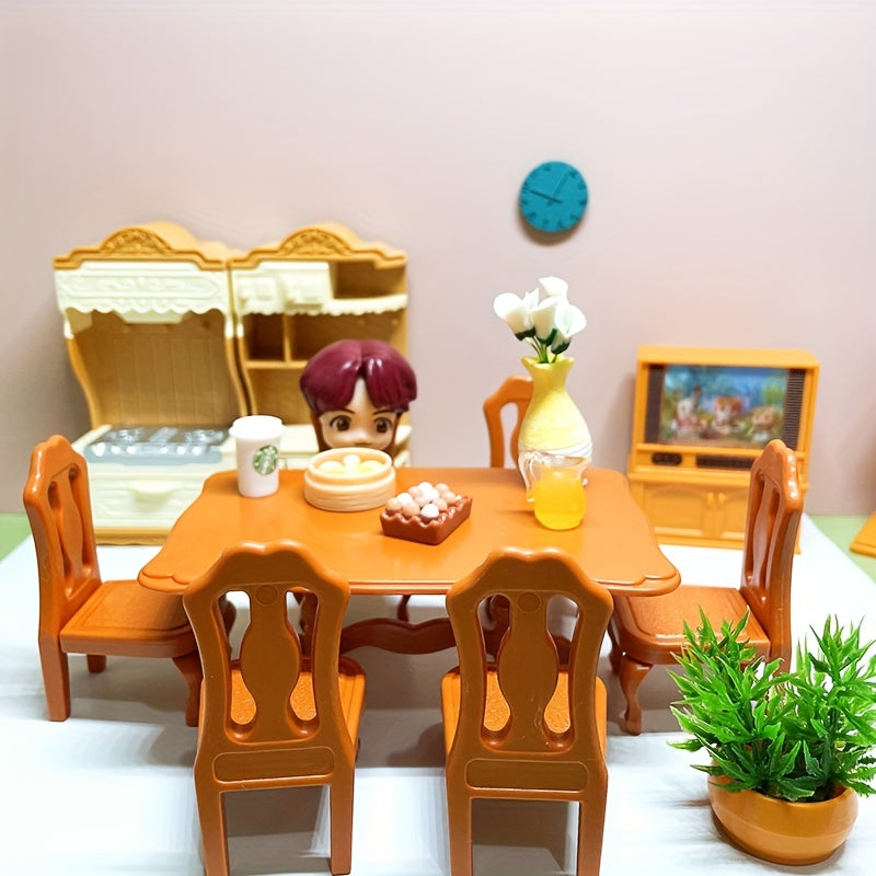 Mini Dining Table Play House Furniture Set
