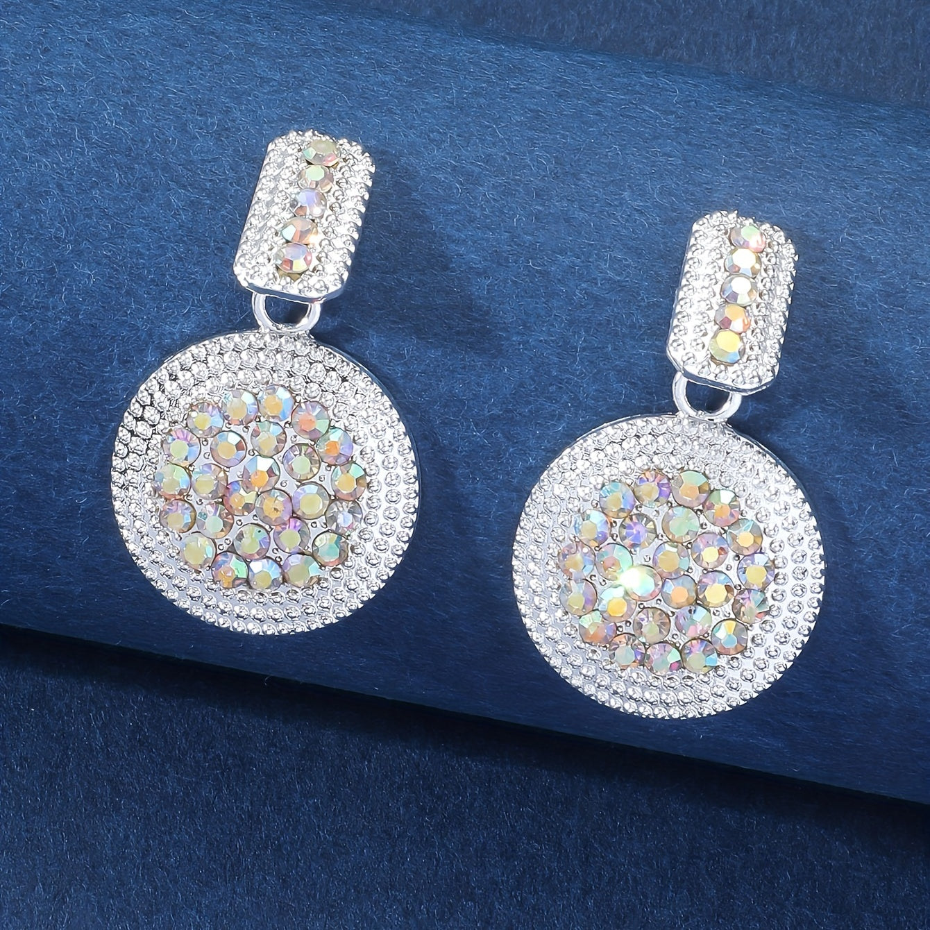 Alloy Geometric Round Earrings, Elegant Design