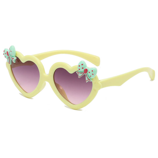 Kids Heart-Shaped Bow Sunglasses UV Protection Holiday Party Gift