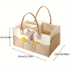 Large Capacity Felt Diaper Bag Portable Tote Handle Compartment Storage