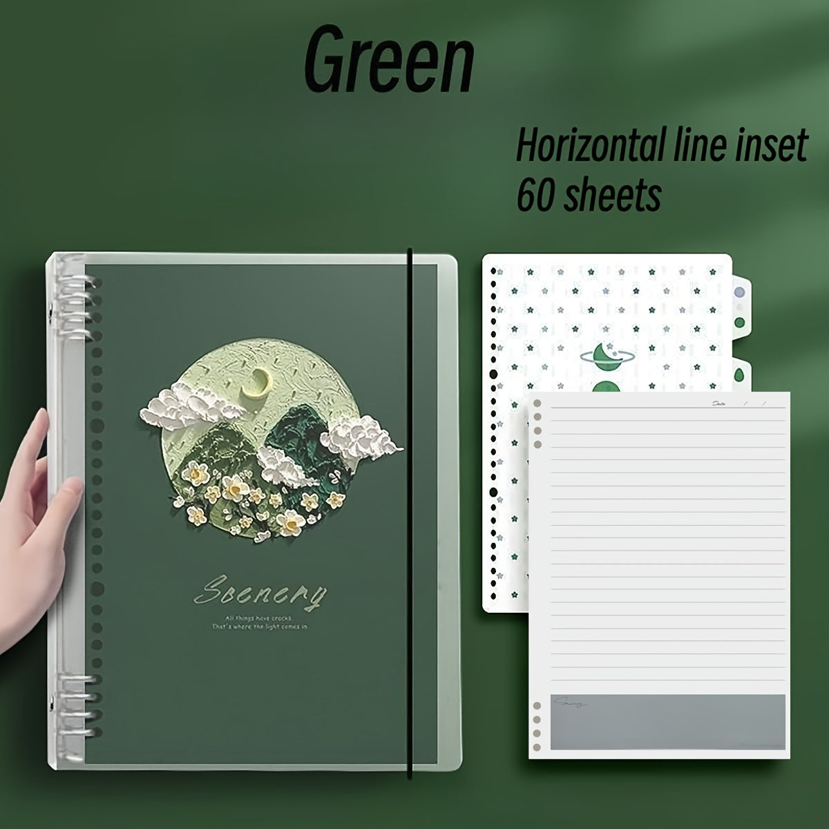 Vintage Loose leaf Notebook with Three-dimensional Painting Patterns