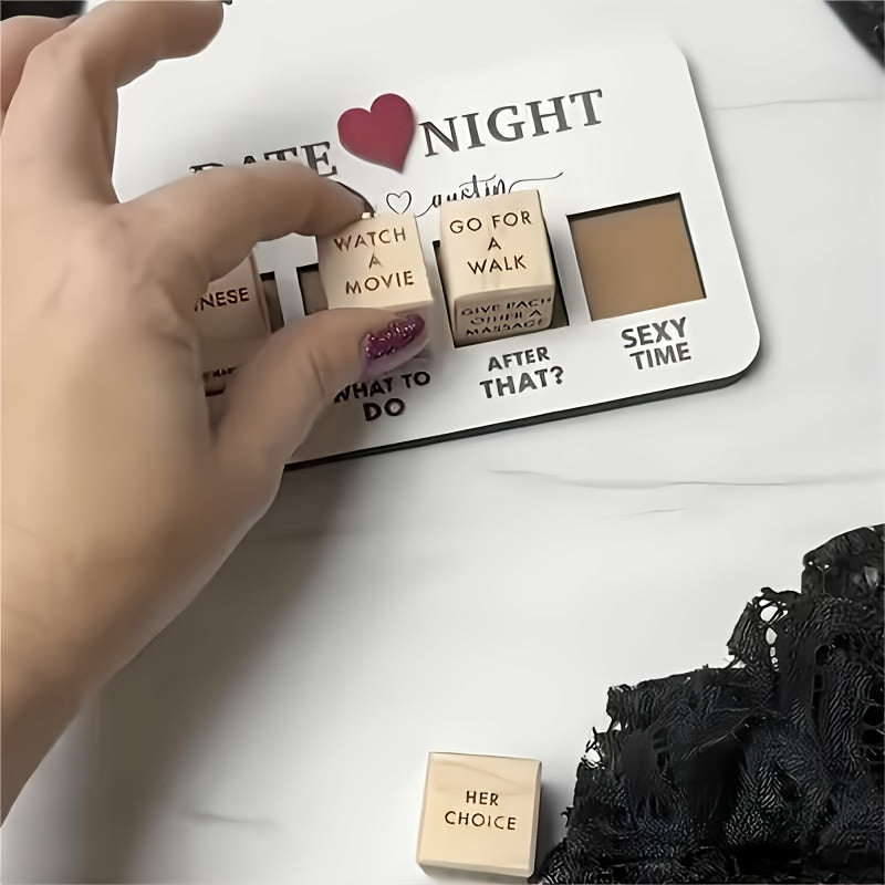 Date Night Wooden Dice Game For Couples