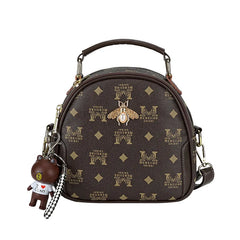 8 Inch PVC Backpack with Bee Decor, Teen School Bag