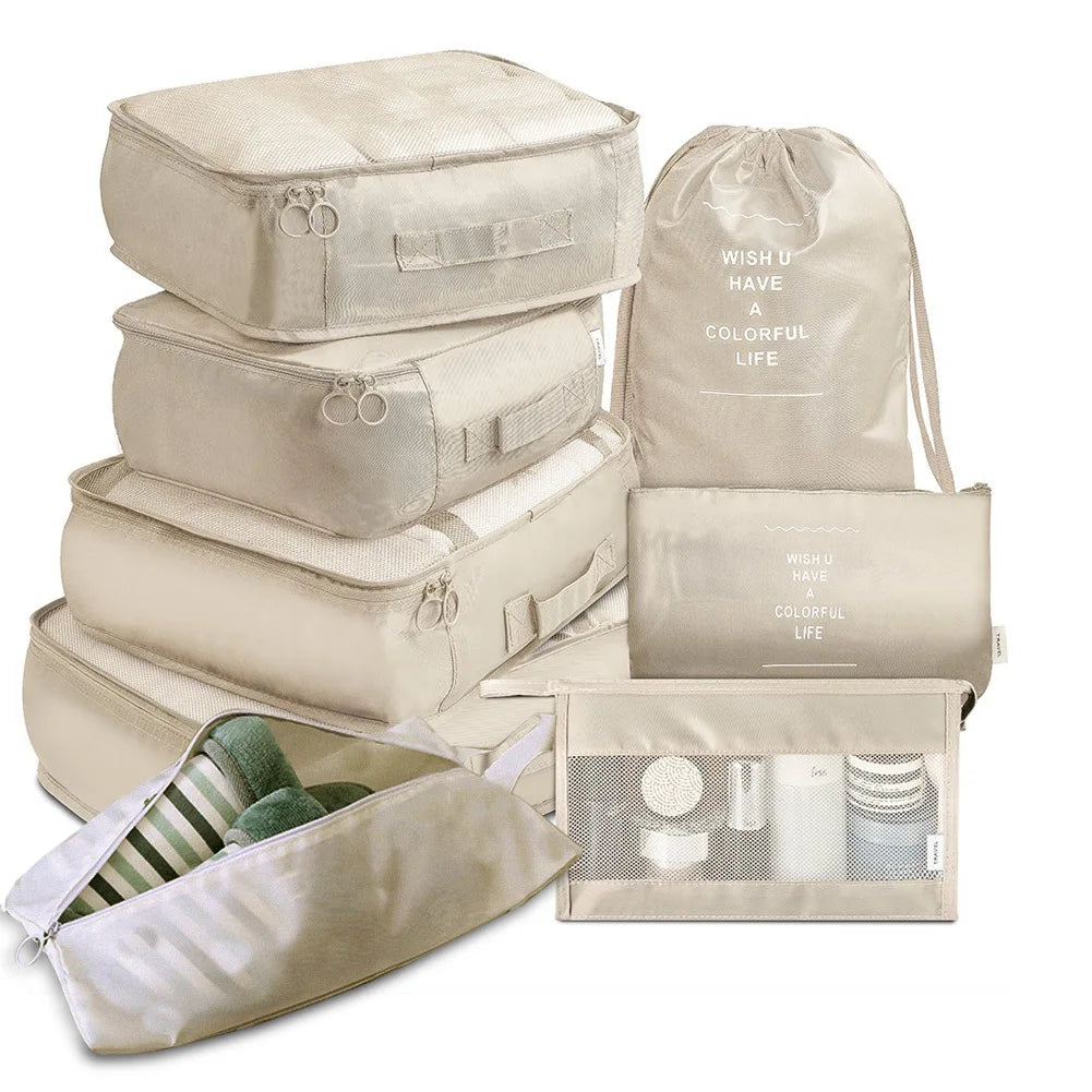 8-Piece Travel Storage Packing Cube Bag Organizer High Capacity Luggage 