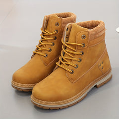 Women's Solid Snow Boots Non Slip Round Toe Casual Walking Boots