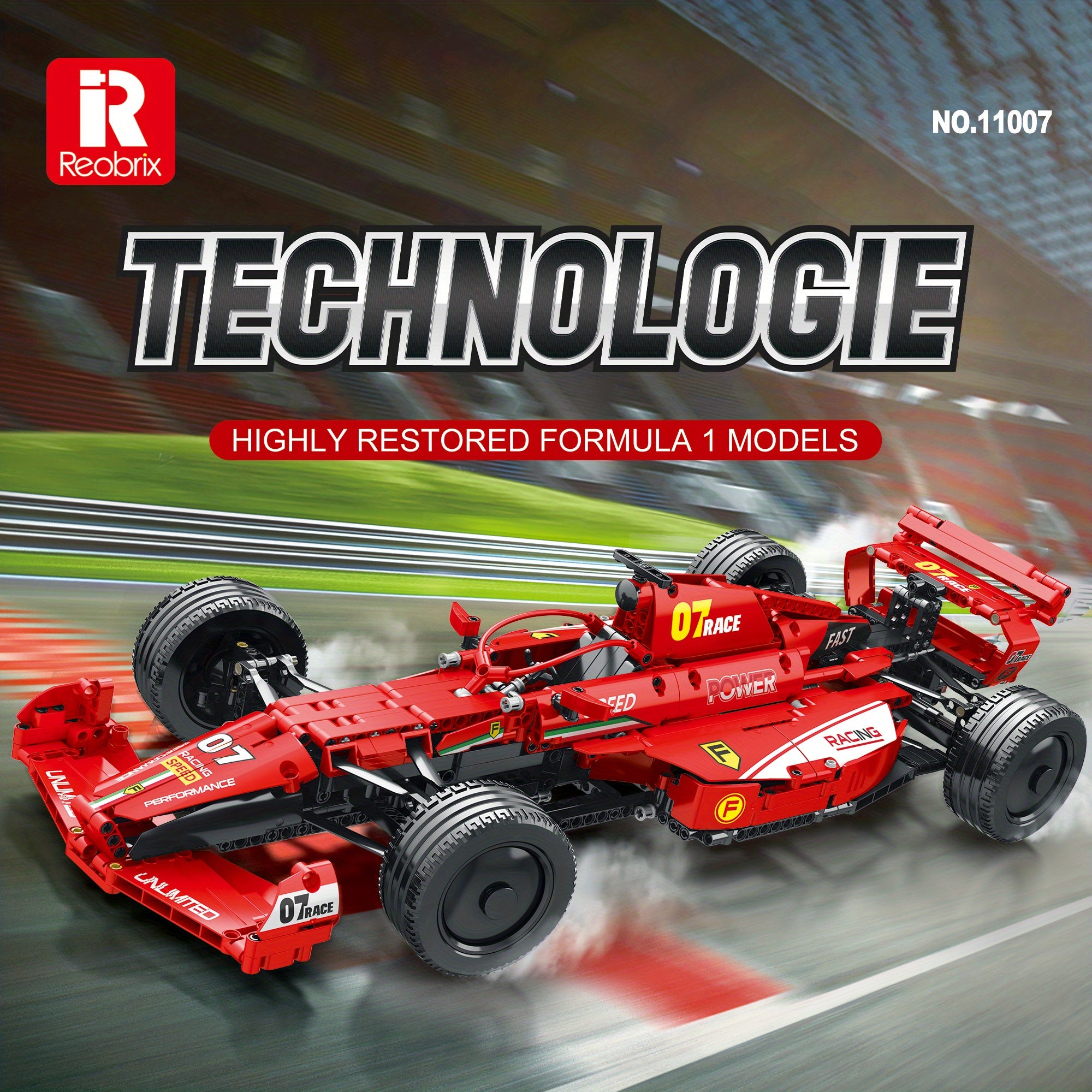 Reobrix 11007 Red RC Building Blocks Car Toy