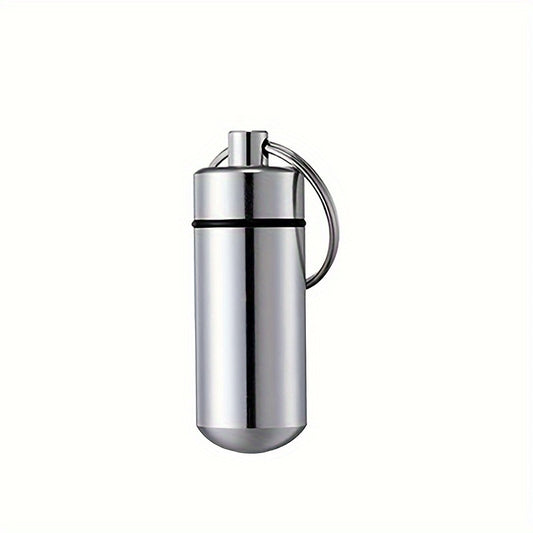 Portable Aluminum Keychain Pill Box Waterproof Travel Meds Storage