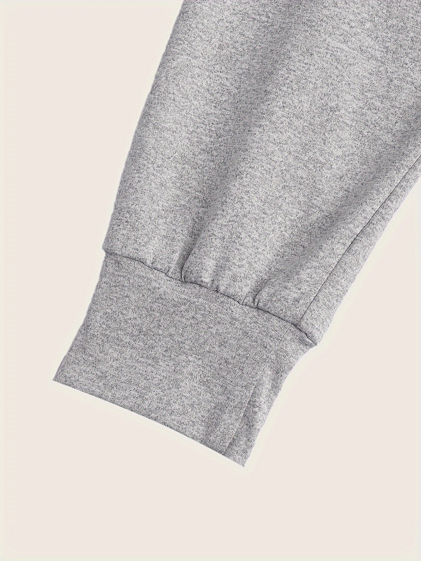  Solid Drop Shoulder Long Sleeve Top & Jogger Pants Outfits