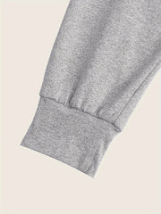  Solid Drop Shoulder Long Sleeve Top & Jogger Pants Outfits