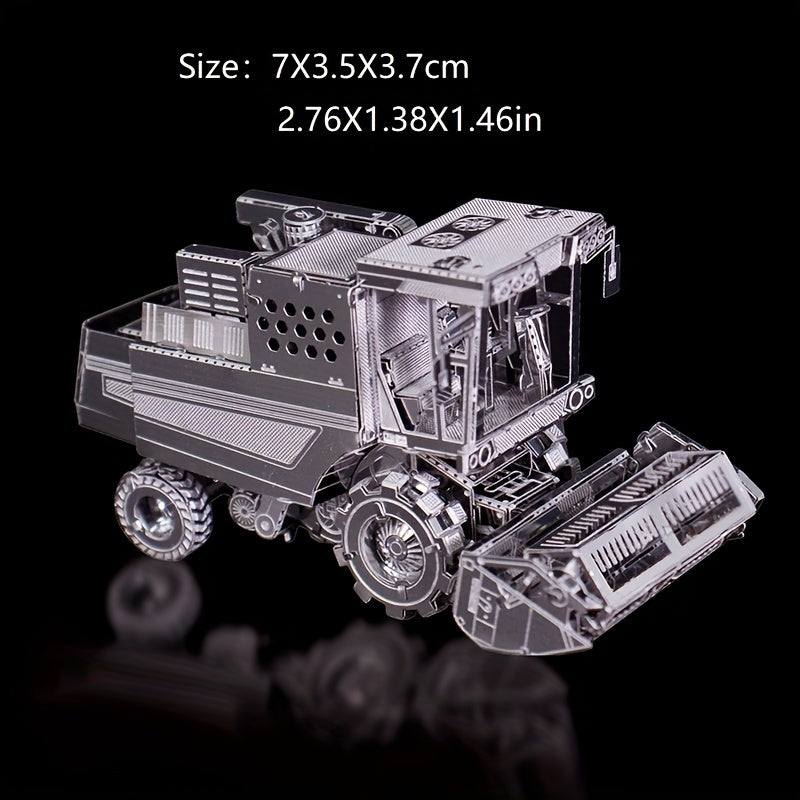 Metal Glue 3D Puzzle Tractor Corn Wheat Sugarcane Harvester Model