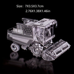 Metal Glue 3D Puzzle Tractor Corn Wheat Sugarcane Harvester Model
