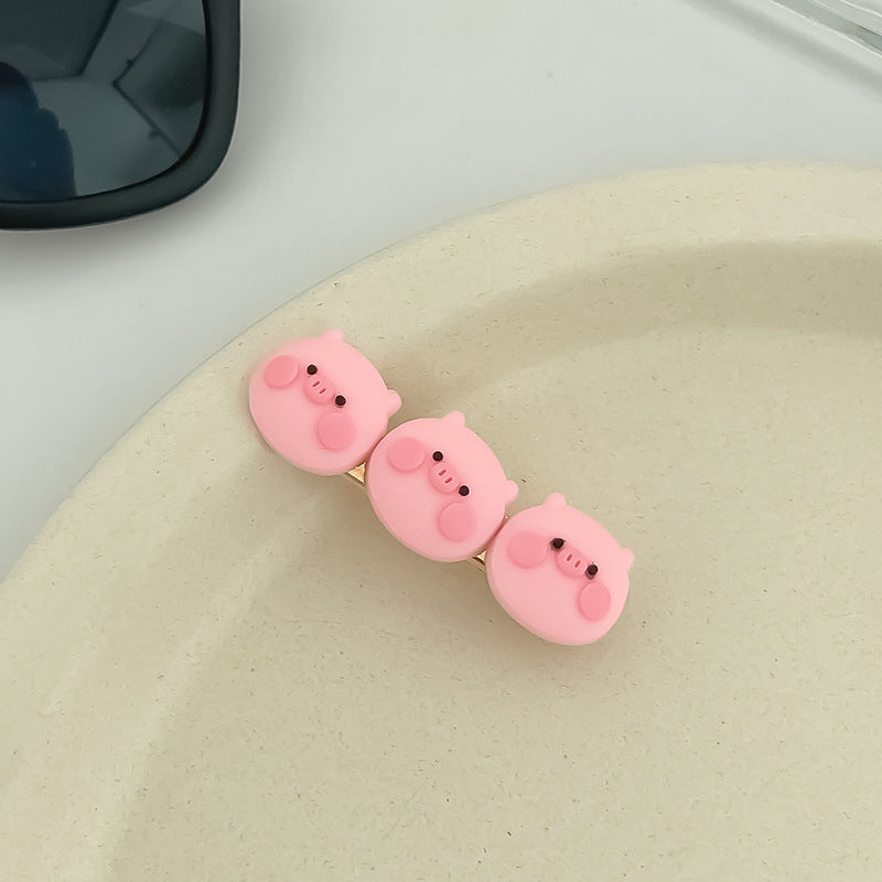 Cartoon Pig Hairpins Creative Girls Hair Accessories