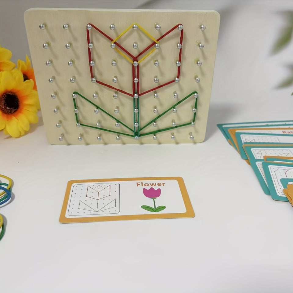 Geometric Pegboard Set for Kids Shape & Number Learning Toy