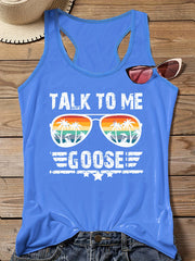  Tank Top Women's Slogan & Coconut Tree Sunglasses Print Vest Top