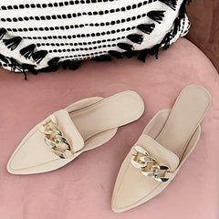 Women's Chain Decor Mules Slip On Slides & Lightweight Shoes