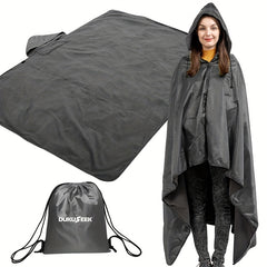 Outdoor Hooded Stadium Blanket Waterproof Windproof Fleece Portable Warm