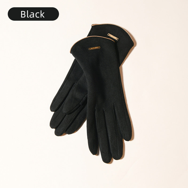 Men's Winter Thin Windproof Fingertip Gloves for Snow