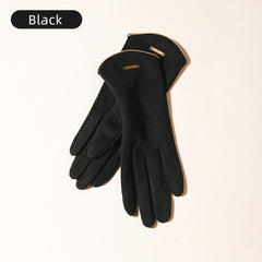 Men's Winter Thin Windproof Fingertip Gloves for Snow