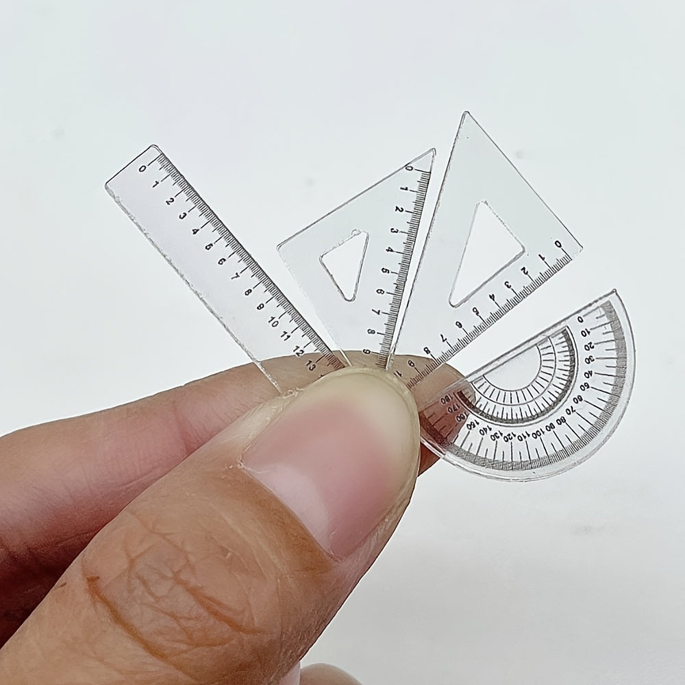 4pcs Dollhouses Plastic Ruler Set Realistic Stationery Learning Supplies