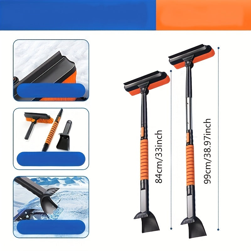 Car Snow Shovel 3-in-1 Window De-Icing Scraper Brush Defrost Winter Tool