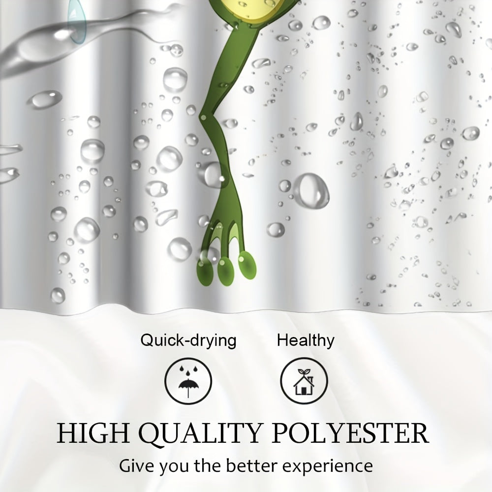 Waterproof Frog Shower Curtain with Hooks 72x72in
