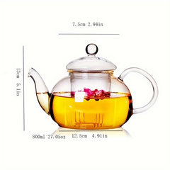 High Boron Glass Tea Pot with Filter