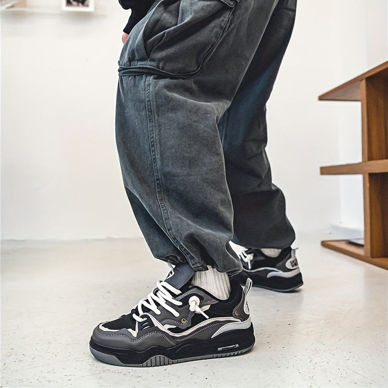 Men's Lace Up Skate Shoes Non Slip Casual Shoes For Youth