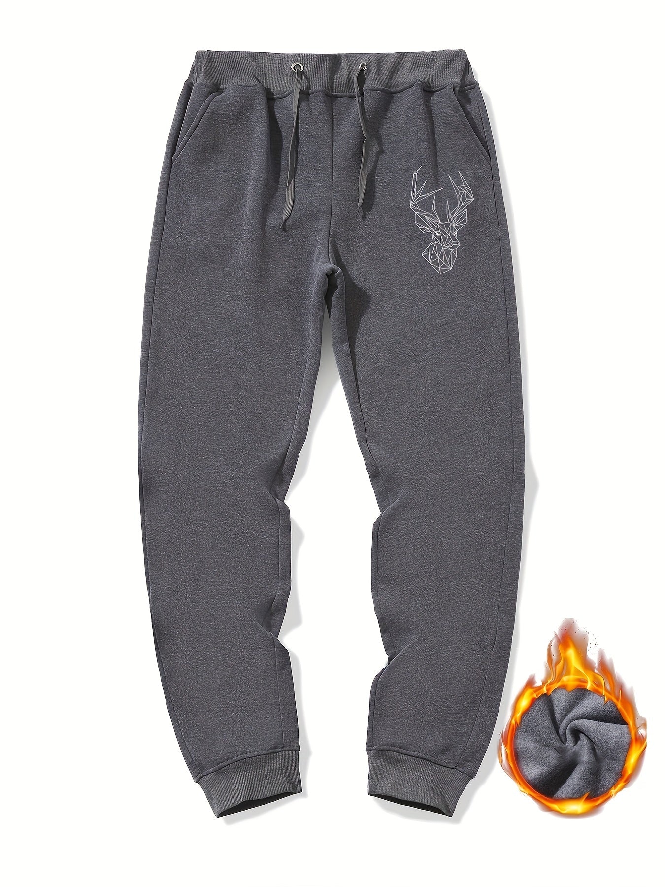 Geometric Deer Print Joggers Men's Sweatpants