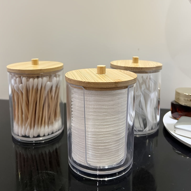 Clear Acrylic Qtip Holder Dispenser for Cotton Ball Swab Pad