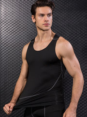 Men's Quick Dry Sleeveless Tights and Vest Set for Intense Workouts