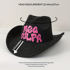 Y2K Western Cowboy Hat Wide Brim Style for Men and Women