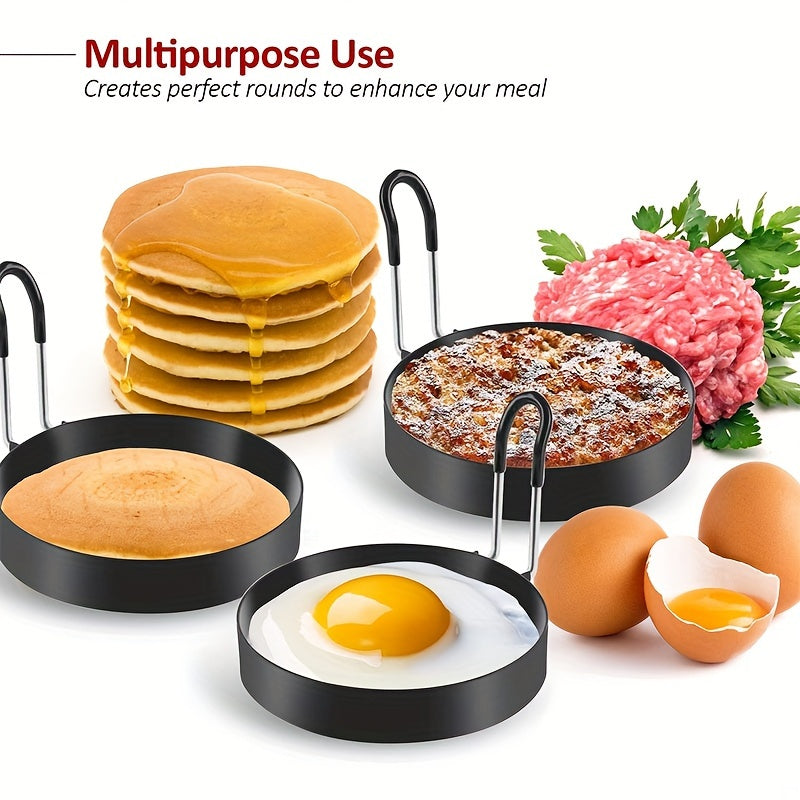Stainless Steel Nonstick Egg Ring Set - Anti-Scalding Mold for Pancakes Cooking
