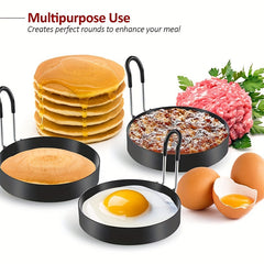 Stainless Steel Nonstick Egg Ring Set - Anti-Scalding Mold for Pancakes Cooking